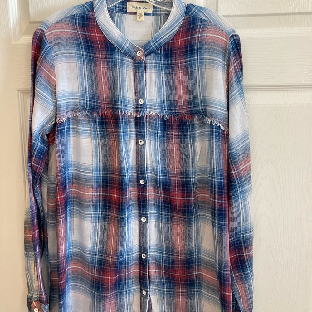 Cloth and Stone Cozy Plaid Blouse